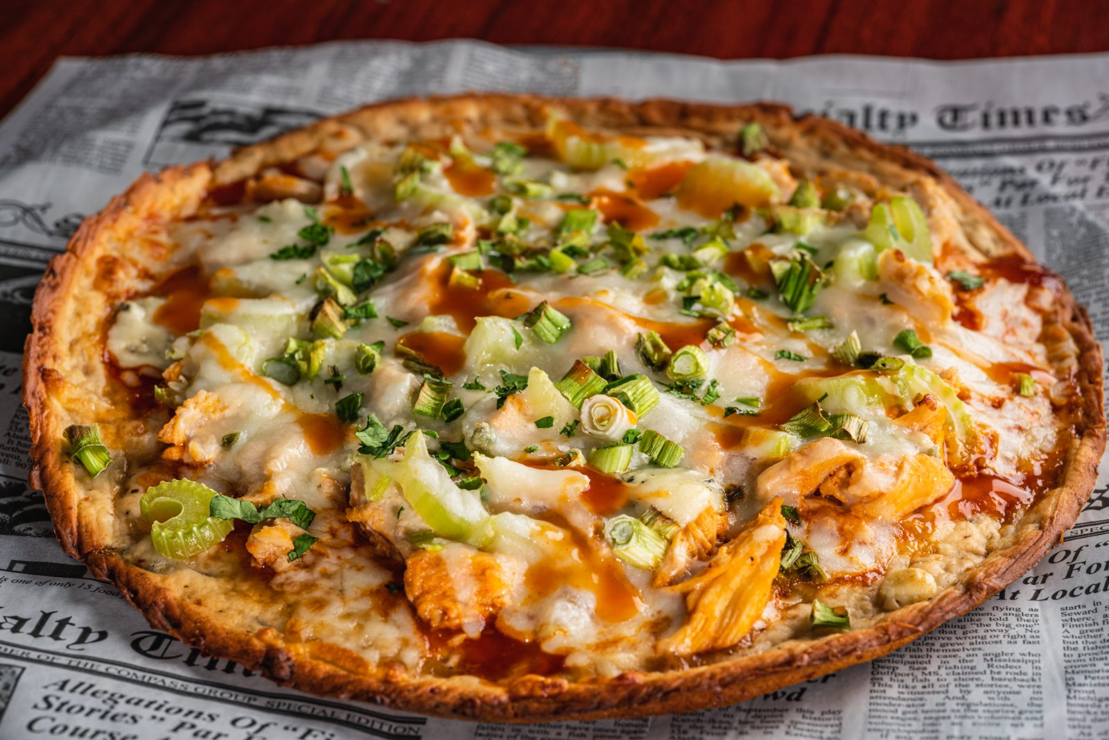 Buffalo chicken flat bread