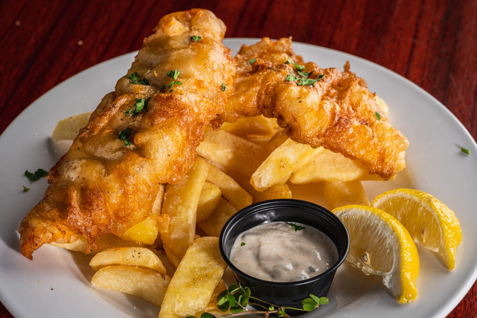 Award-winning fish and chips at Flanagan's Irish Pub