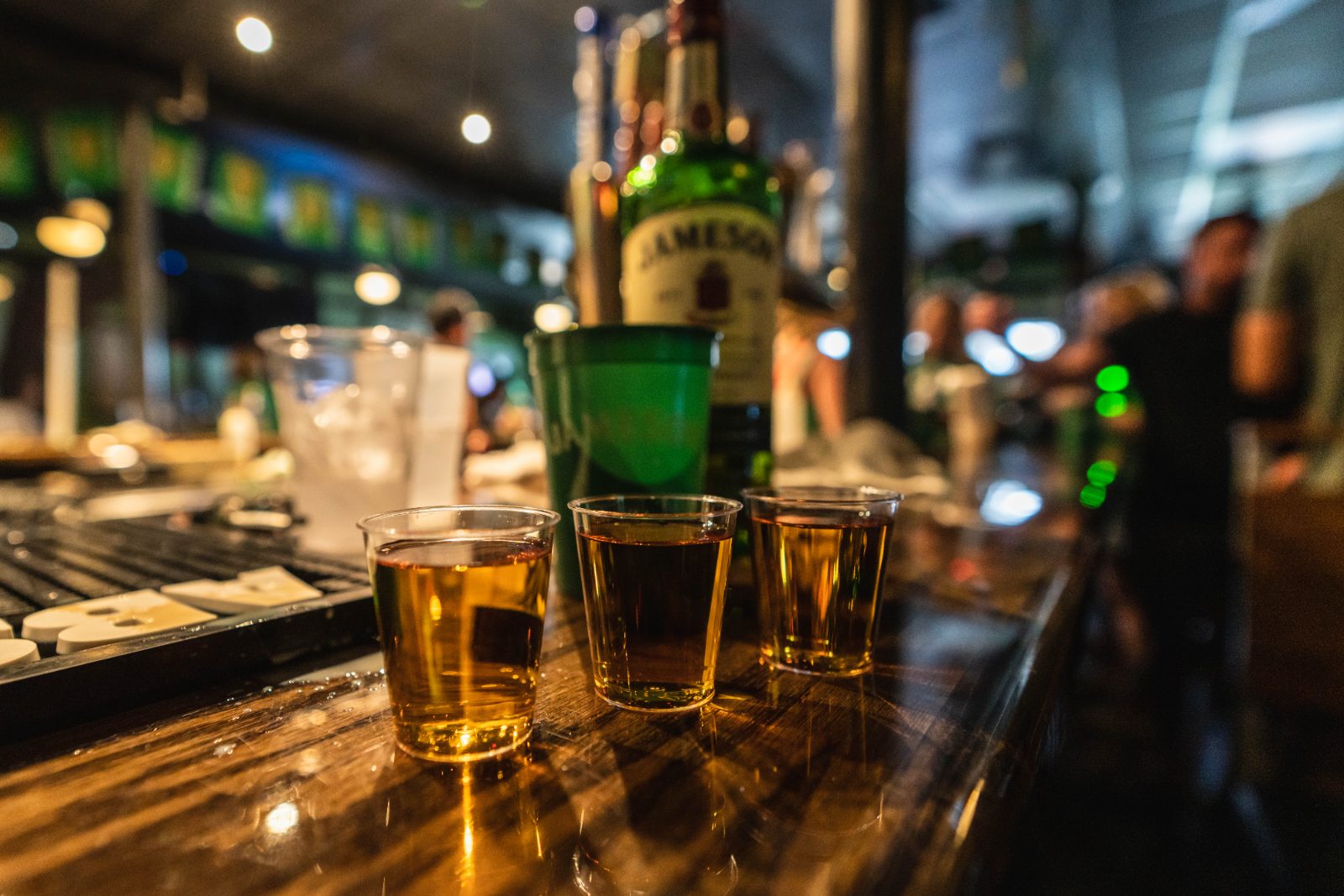 Irish whiskey on the back bar